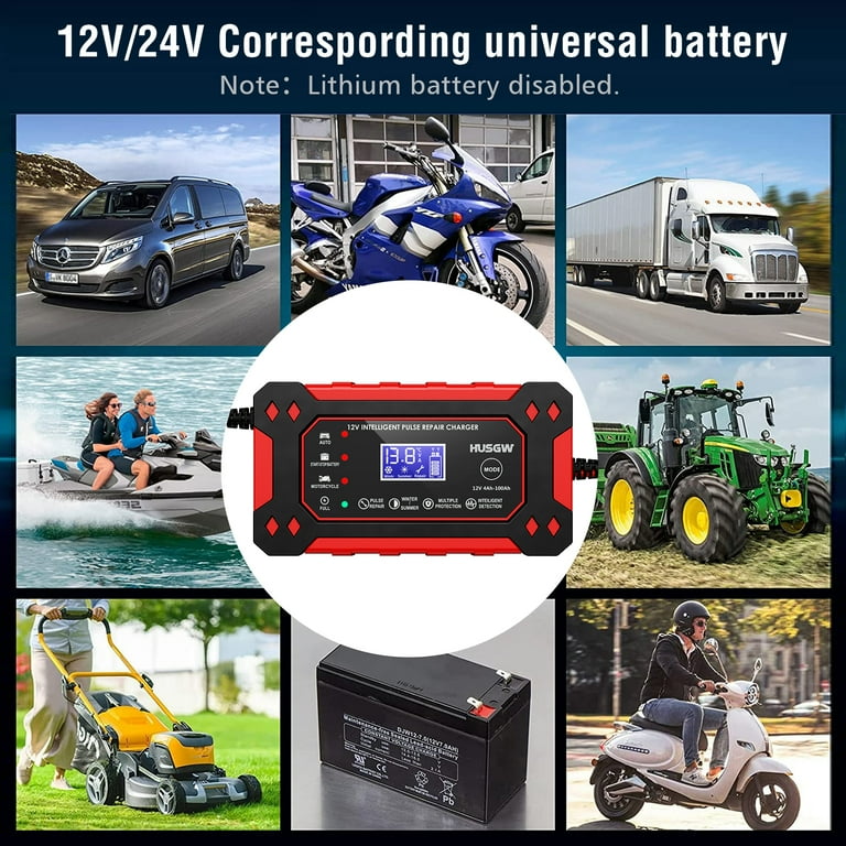 Intelligent Charger For Car Battery, Motorcycle, Boat | AGM, AGM