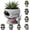 W2-D, variant on Fun Alien-Faced Planter Angry Smiling Shocked Winking Alien Expression Resin Head Pot Small Succulent Cactus Planter Indoor Outdoor Garden Novelty Decor Gift,A