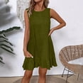 thumbnail image 3 of Bosfbaoi Women's Sleeveless Ruffle Hem Mini Dress, Solid Color Loose Fit Casual Sundress, Soft Breathable Lightweight Dress for Daily Summer, 3 of 9