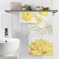 thumbnail image 5 of Gold Flower Cotton Towel Set 2 Piece, 1 Bath Towels 1 Washcloth, Soft Fast Dry Super Absorbent Face Hand Towel for Bathroom Hotel Gym Spa and Beach, 5 of 7