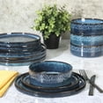 thumbnail image 3 of Gibson Elite 12 Piece Matisse Moderna Stoneware Reactive Glaze Dinnerware Set - Cobalt Blue, 3 of 6