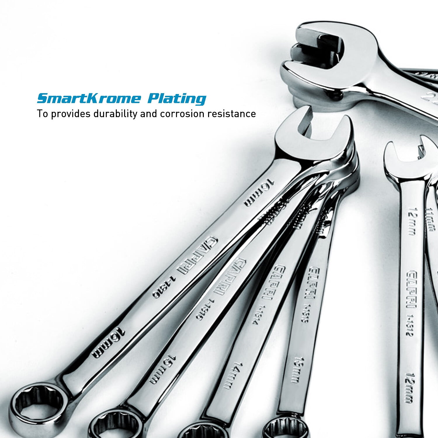 Capri Tools Combination Wrench Set, 19-Piece, Metric, Mechanic's Tray
