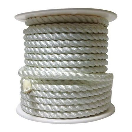 0.62 in. x 140 ft. Twisted Nylon Rope, White