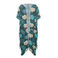 thumbnail image 2 of SCRAWLGOD Monstera Palm Leaf Print Kimono Swimsuit Coverup Casual Half Sleeve Beach Cover Up Soft Quick Dry Bathing Suit Cover Up for Women, 2 of 6