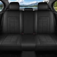 thumbnail image 3 of WRWolf Full Set Seat Cover Fit for Volkswagen Jetta 2008-2024 Faux Leather Car Seat Protector Compatible Airbag Vehicle Cushion Covers Waterproof Carseat Seat Full Set 5 Seats (Black), 3 of 7