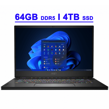 MSI Stealth GS66 Premium Gaming Laptop 15.6" FHD 240Hz 12th Gen Intel 14-core i7-12700H 64GB DDR5 4TB SSD GeForce RTX 3070 Ti 8GB Graphic RGB Backlit Thunderbolt4 Dynaudio 2.5GB Lan Win11Pro Black