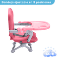 thumbnail image 2 of Silla Periquera de Bebe Portátil Plegable con Altura Regulable con Charola para Comer Rosa Baby Gaon Booster, 2 of 10