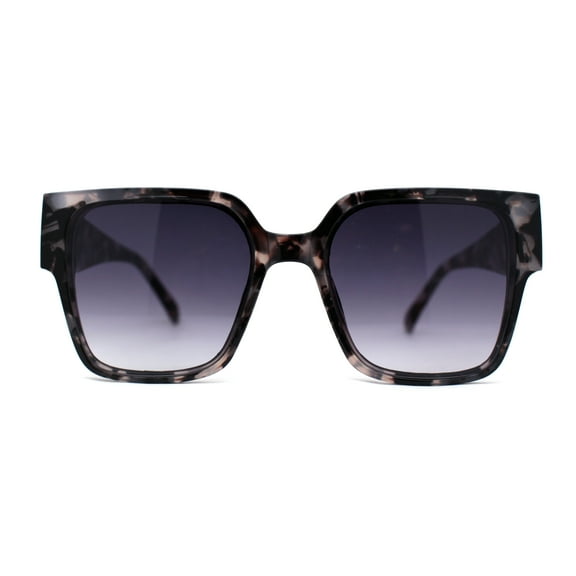 Womens 90s Designer Thick Temple Horn Rim Chic Sunglasses Slate Tortoise Smoke