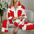thumbnail image 4 of Wukai Canada Print Women's Pajama Set - Soft Long Sleeve Sleepwear for Comfort and Style-X-Large, 4 of 9