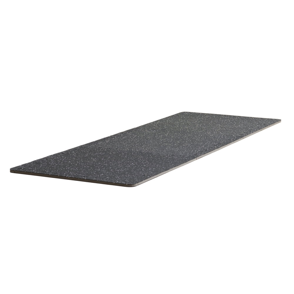 0.56 Inch Thick Gym Floor Mats, 25 Tiles Interlocking Puzzle Flooring with Rubber Top and EVA Foam, 100 sq.ft Coverage for Home Gym Garage, Black