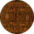 thumbnail image 1 of Ahgly Company Indoor Round Persian Yellow Traditional Area Rugs, 5' Round, 1 of 4