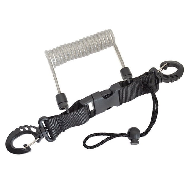 Cuerda espiral de buceo para cámara, cuerda antipérdida, cuerda de resorte para cámara, cuerda subacuática, cordón antipérdida, color plateado