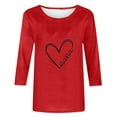 thumbnail image 5 of Tbopshirt Valentines Day T-Shirts for Women Summer Fashion,Love Printed T-shirt 3/4 Sleeves Blouse Round Neck Casual Womens Tops Clearance Under $5 Plus Size,S-XXL, 5 of 5