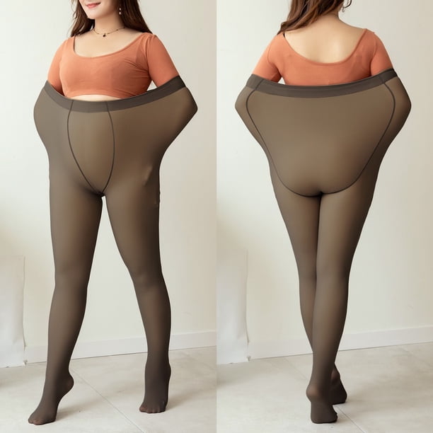 Talla grande Pantimedias Térmicas Forradas Gruesas Translúcidas De Lana Polainas Cálidas De Invierno Super Elástico Delgadopangjing