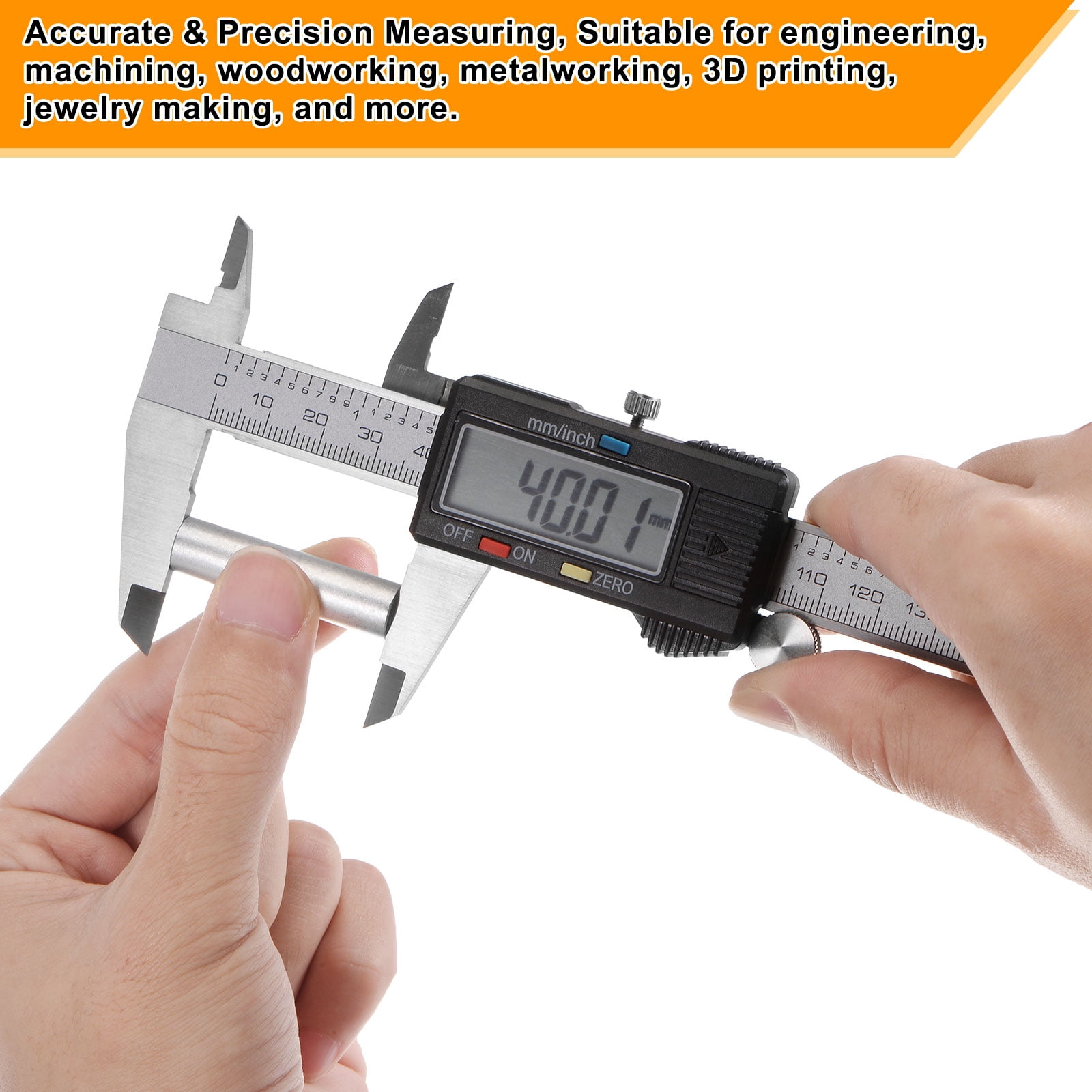 Uxcell Digital Caliper 200mm/0-8 Inch Large LCD Screen Measuring Tool