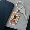 thumbnail image 5 of Tarot Card Five Of Swords Keychain Dog Tag Stainless Steel or 18k Gold, 5 of 16