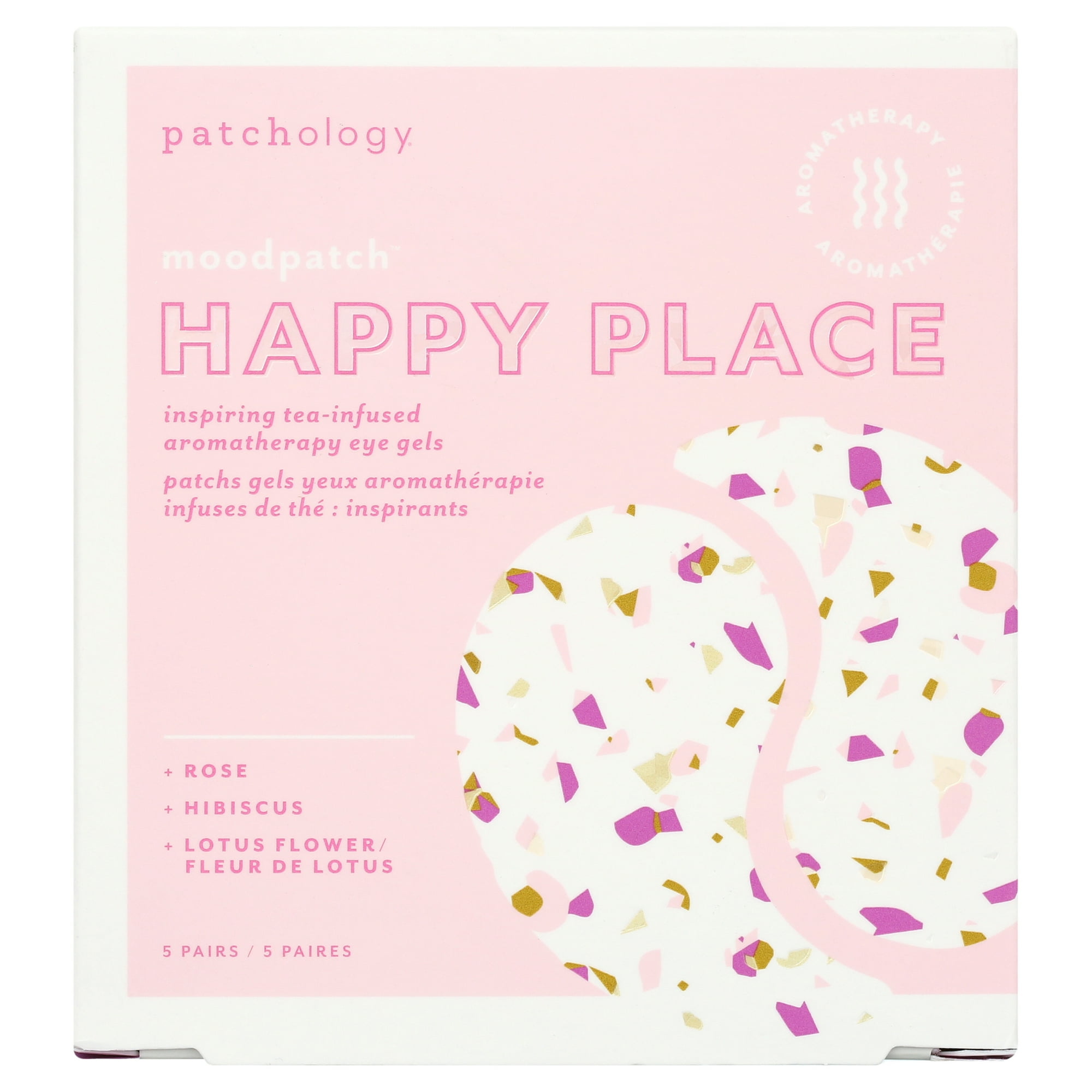 Patchology Moodpatch Happy Place Under Eye Masks for Puffiness and Wrinkles, 5 Pack