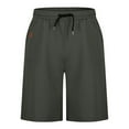 thumbnail image 2 of Pantalones cortos deportivos con cordón para hombre, talla grande, cintura elástica, poliéster, para gimnasio/verano, 2 of 6