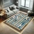 thumbnail image 5 of Ambesonne Mid Century Modern Decorative Rug Carpet, Simple Lines, 2' 5" x 5', Brown Tan Blue, 5 of 5