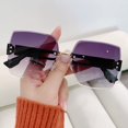 thumbnail image 3 of Gafas de sol sin marco Gafas de sol de moda para mujer Gafas de sol con montura grande y protección ultravioleta, 3 of 6