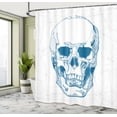 thumbnail image 5 of Ambesonne Skull Shower Curtain, Skull Science Elements, 69"Wx70"L, Blue White, 5 of 5