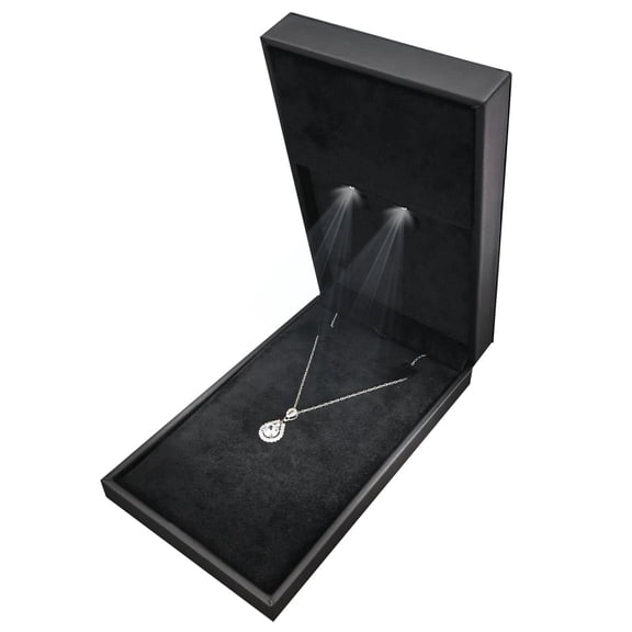 Odear luxury Led Jewelry Gift Box,Leather Necklack Display Box, Jewelry Case for girls