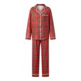 thumbnail image 2 of Christmas Family Pajamas Matching Set Plaid Pattern Holiday Sleepwear Set with Dog Shirt, 2 of 10