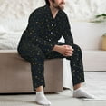 thumbnail image 7 of Vsdgher Constellation Mens Pajama Set, Soft Warm Long Sleeve Sleepwear, Cozy Button-Down Pjs for Men-Small, 7 of 7