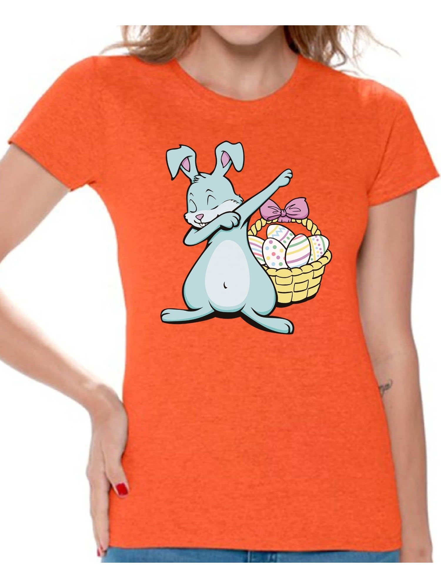Awkward Styles - Awkward Styles Dabbing Easter Bunny Shirt for Women Easter Bunny Tshirt Easter