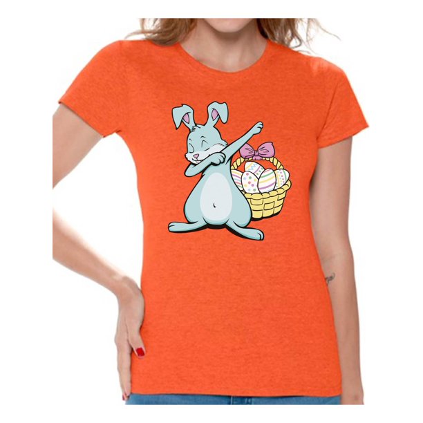Awkward Styles Dabbing Easter Bunny Shirt for Women Easter Bunny Tshirt
