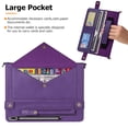 thumbnail image 4 of TECH CIRCLE Case for Samsung Galaxy Tab S9 FE 10.9",Galaxy Tab S9/S8/S7 Case 11",PU Leather Business Stand Protective Cover S Pen Holder Card Slots Shoulder Hand Strap Handbag Wallet Cover,Purple, 4 of 6