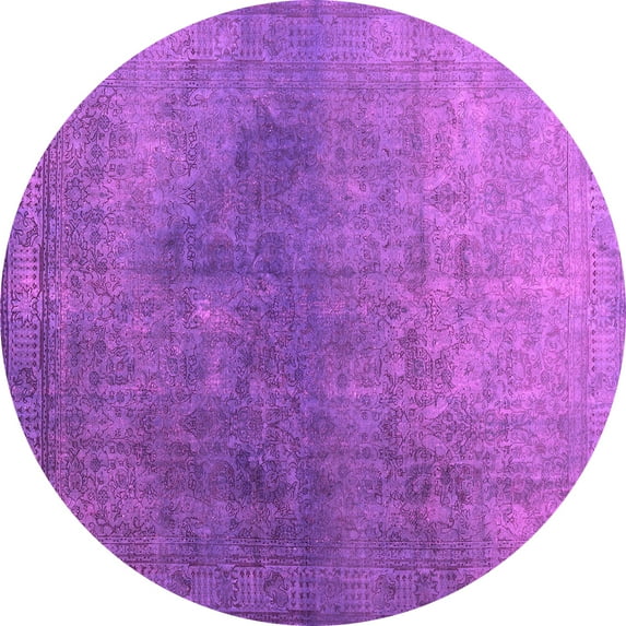 Ahgly Company Indoor Round Persian Pink Bohemian Area Rugs, 7' Round