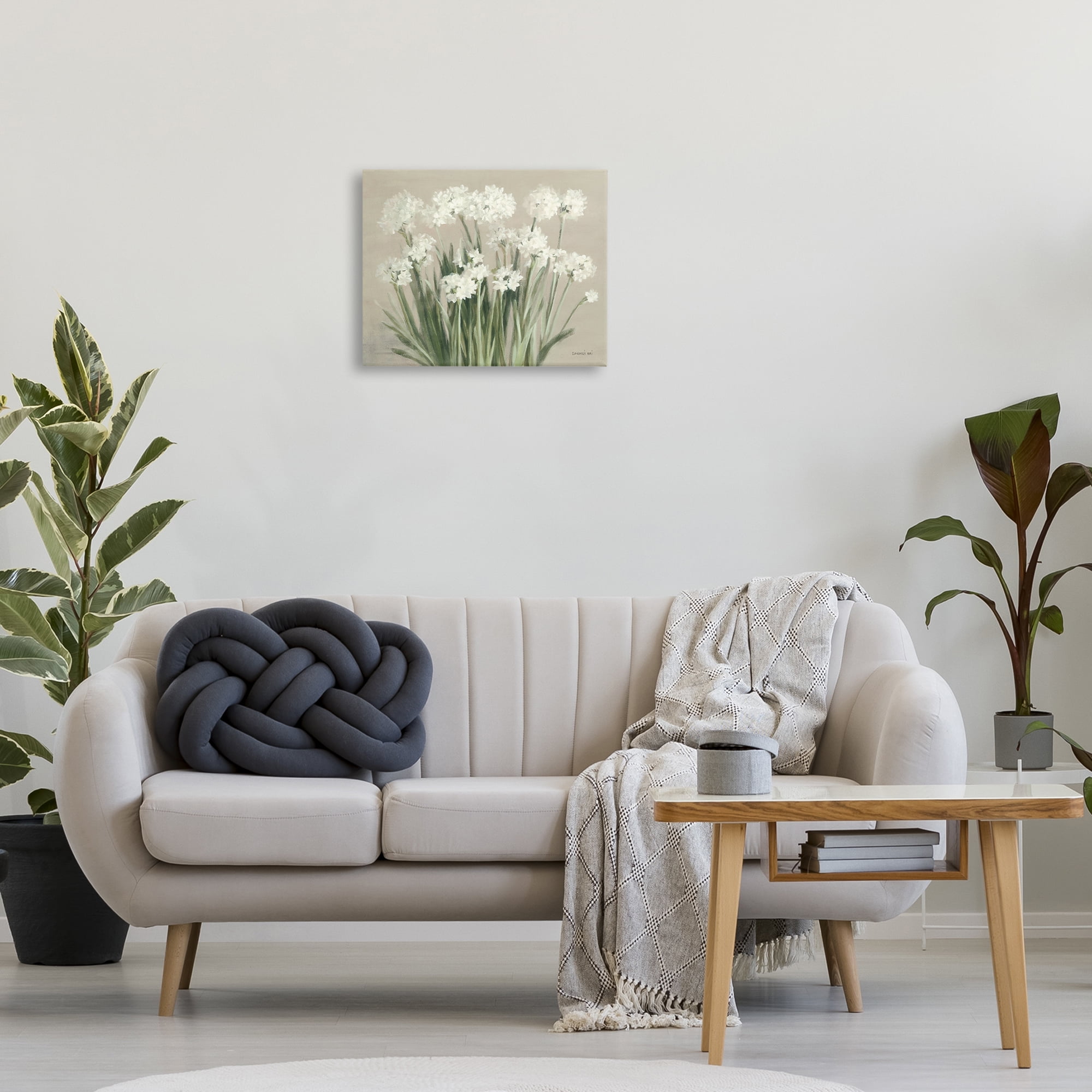 Stupell Industries Snowy Floral Paperwhites Botanical & Floral Painting Gallery Wrapped Canvas Art Print Wall Art, 20 x 16