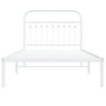 thumbnail image 2 of vidaXL Metal Bed Frame with Headboard White 100x200 cm, 2 of 5
