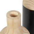 thumbnail image 6 of DecMode 12", 10"H Colorblock Black Wood Vase with Light Brown Wood Tops, Set of 2, 6 of 10