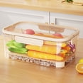 thumbnail image 4 of Visland Fridge Organizer with Lid Stackable Refrigerator Storage Box for Food Drinks Vegetables BPA-Free Fruit Containers with Drainage Buckle Seal Handle Clear Storage Bins for Kitchen, 4 of 7