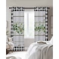 thumbnail image 4 of Green Eucalyptus Leaves Blackout Curtains for Bedroom Living Room Darkening Curtains 90 Inch Vintage Art Farmhouse Wooden Black Out Window Curtain Privacy Window Treatment Grommet Drapes 52"x90"x2, 4 of 9