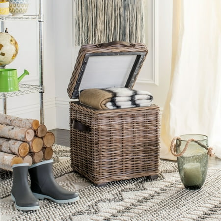 Safavieh Merlie Nautical Rattan Storage Trunk with Side Handle