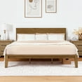 thumbnail image 2 of FLEXISPOT King Japanese Joinery Bed Frame with Headboard, Solid Rubberwood, 1200 lbs Heavy Duty, FSC & SGS Certified, No-Tool Setup, Hidden Storage, USB-A/C Port, No Box Spring Needed, Walnut, 2 of 11