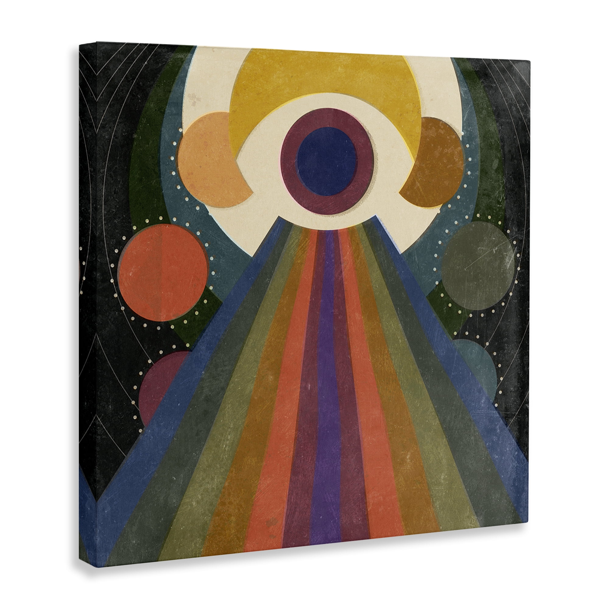 Stupell Industries Spiritual Eye with Rays Abstract Painting Wrapped Canvas Art Print Wall Art, 36 x 36
