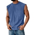 thumbnail image 2 of Inglocry Men's Tank Tops Sleeveless Muscle Shirts, Cotton Acid Wash Loose Fit Workout Tanks Tees for Running Beach 2026 Royal Blue M, 2 of 4