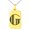 Gold, variant on Stainless Steel Letter G Initial Metro Retro Monogram Engraved Small Rectangle Dog Tag Charm Pendant Necklace