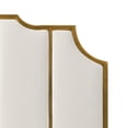 thumbnail image 3 of Queen Size Platform Bed Frame, Velvet Upholstered Bed with Gold Trim Headboard, 3 of 11