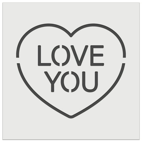 Love You Conversation Heart Love Valentine's Day DIY Cookie Wall Craft Stencil - 5.5 Inch