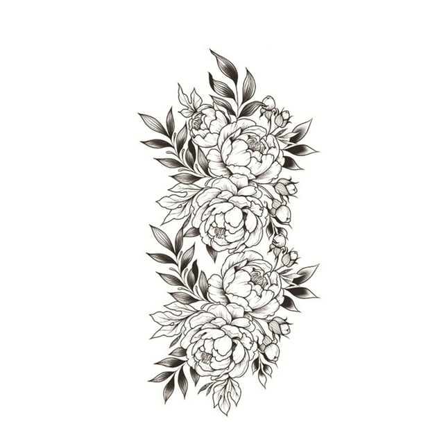 FOCUSNORM Temporary Tattoo Sticker Paper Floral Realistic Pattern Waterproof Sweat Proof Fashion Sticker