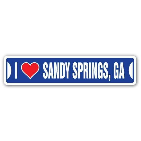 I LOVE SANDY SPRINGS GEORGIA Street Sign ga city state us wall road décor gift