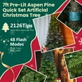 thumbnail image 5 of Christmas Trees 7FT Prelit Christmas Tree with 340 RGB LED Lights & Easy Power Setup, 2126 PE/PVC Tips, 50 Functions – Multicolor Artificial Holiday Tree for Home, Party, or Living Room Decor,Artific, 5 of 13