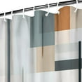 thumbnail image 4 of Navy Blue Fabric Shower Curtain - Geometric Shower Curtain Set with 12 Plastic Hooks, Water Repellent, Machine Washable, Modern Decorative Polyester Cloth Shower Curtains for Bathroom - 72x84, 4 of 4