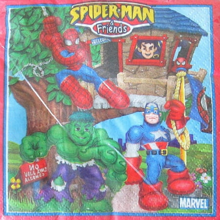 Spider-Man and Friends Red Small Napkins (16ct)