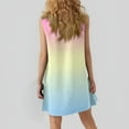 thumbnail image 4 of LISTHA Womens Sundresses 2025 Vacation Sleeveless Crew Neck Tie Dye Mini Dresses Summer Casual 2025 Ruffle Tank Dress Purple Pink L, 4 of 6